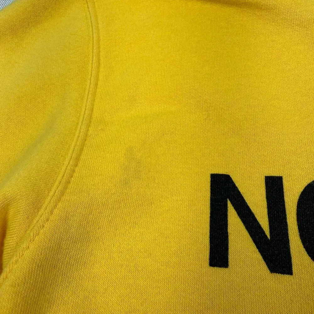 The North Face Yellow Pullover Hoodie Logo Cozy Fleece Mens M